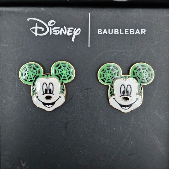 Disney Jewelry - Disney X Baublebar NIB Mickey Mouse Glow In The Dark Enamel Stud Earrings